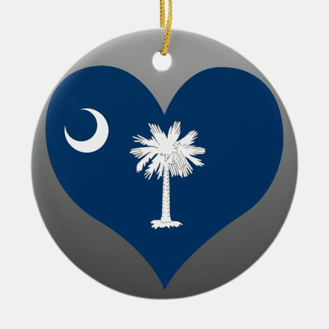 KöpSouth Carolina flagga Julgransprydnad Keramik (Framsidan)