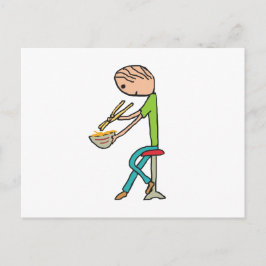 Kopsticks och nudlar vykort