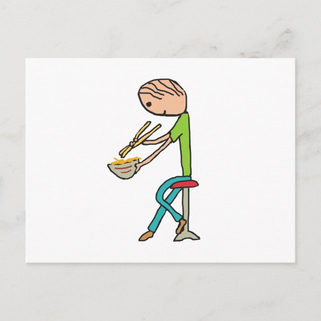 Kopsticks och nudlar vykort (Framsida)