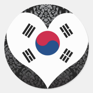 KöpSydkorea flagga Runt Klistermärke