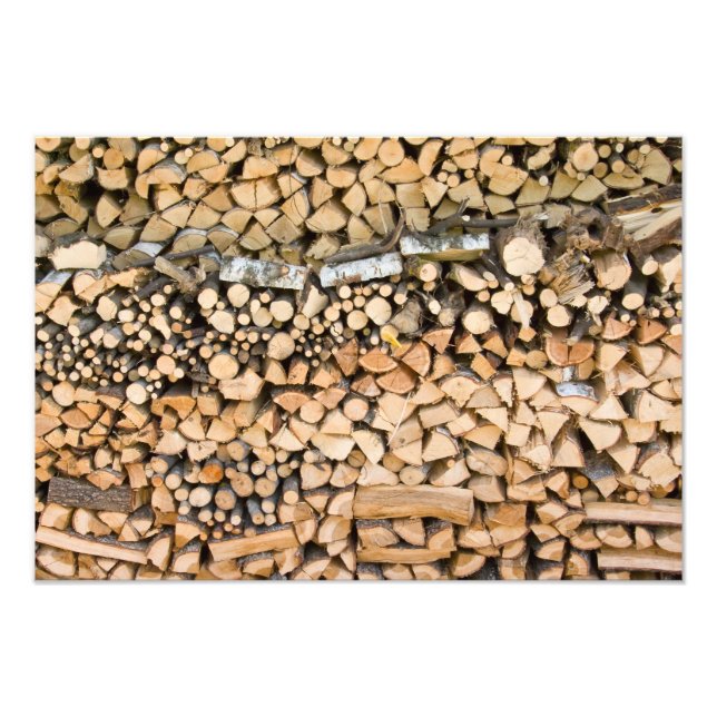 Köpt trä på en stapel fototryck (Framsidan)