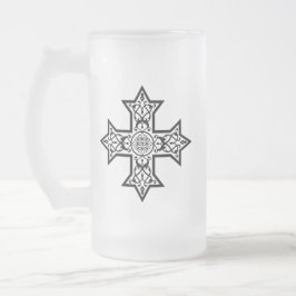 Koptisk kors Premium finkonst Frostat Ölglas
