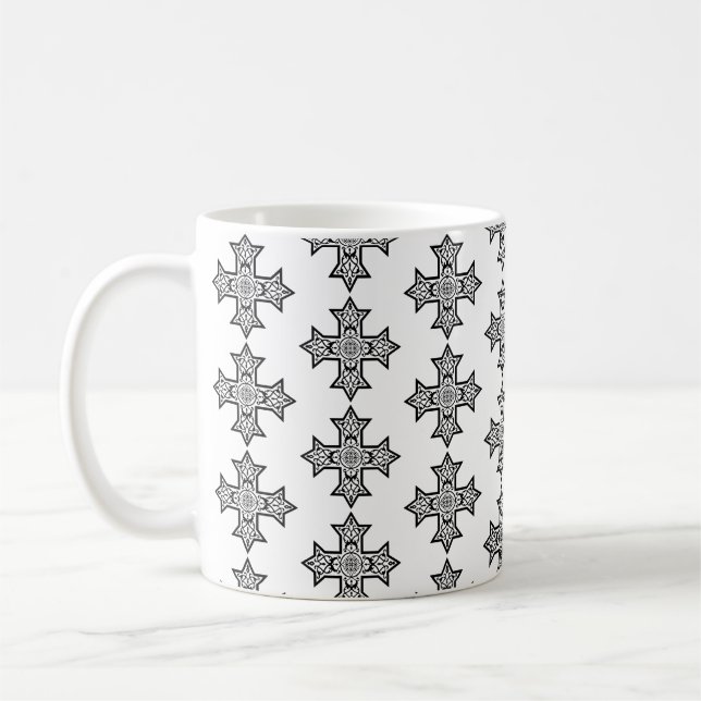 Koptiskt kors Premiumkonst Kaffemugg (Vänster)