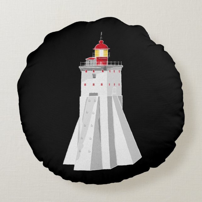 Kopu Lighthouse Rund Kudde (Baksidan)