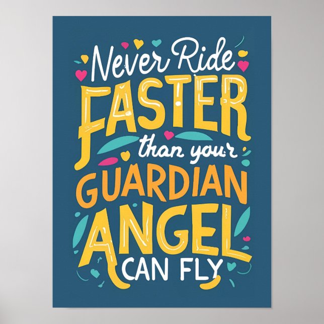 Kör aldrig fortare än din väktarängel kan flyga poster (Framsidan)