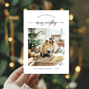 Kör allt minimalistiskt familjefolljus till jul julkort