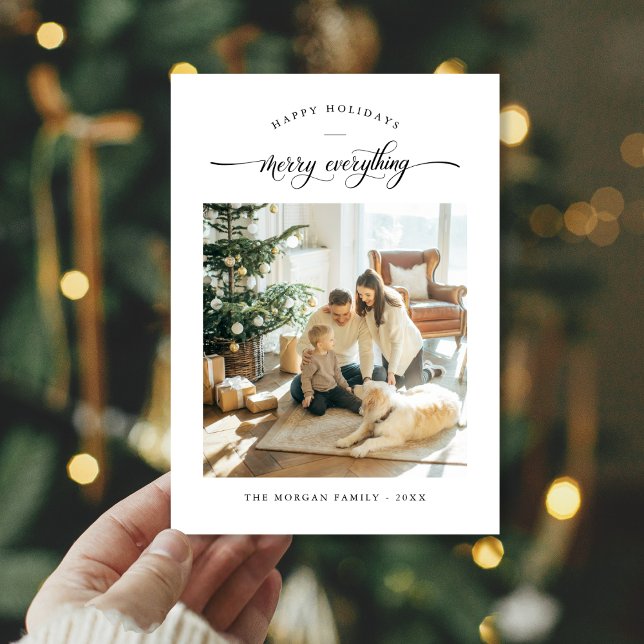 Kör allt minimalistiskt familjefolljus till jul julkort (Skapare uppladdad)