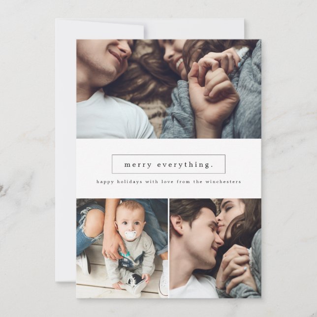 Kör allt tre fotosamlingskort med Helgdag Julkort (Framsida)