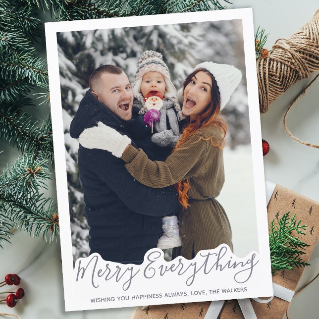 Kör allt-Trendiget-Grått-familjfotot Julkort (Skapare uppladdad)