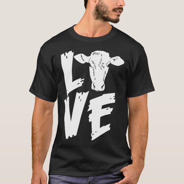 Kor älskar mjölkbönder t shirt (Framsida)