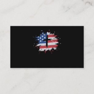 Kor American Flagga Christian Manar Visitkort
