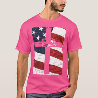 Kor American Flagga Thorn Gud Jesus Faith Christia T Shirt