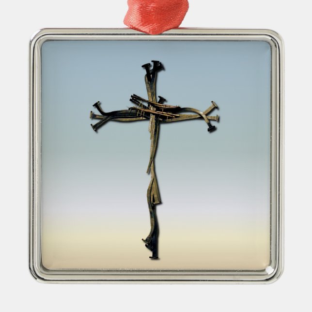 Kor av den lantliga nagelJesus sparan Julgransprydnad Metall (Framsidan)