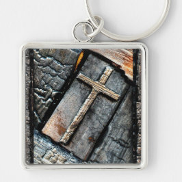 Kor av skydd fyrkantig silverfärgad nyckelring