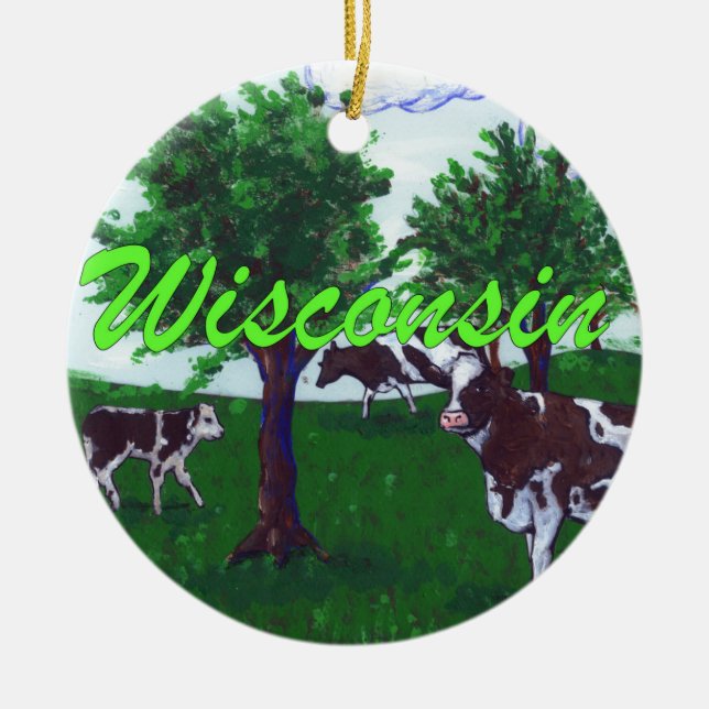 Kor av Wisconsin Julgransprydnad Keramik (Framsidan)