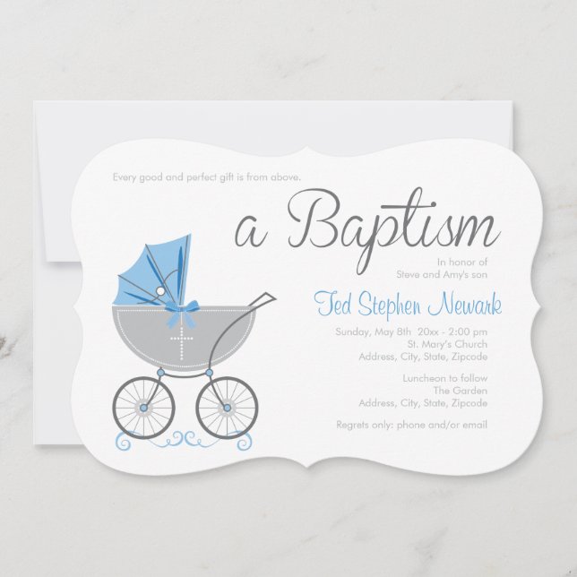 Kor Baby | Blue Boy Baptism-inbjudan Inbjudningar (Framsida)