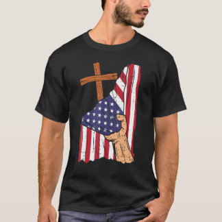 Kor bakom oss Flagga Religiösa Gud Jesus Patriotic T Shirt
