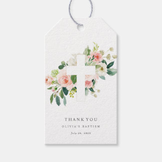 Kor Baptism Christening Tack Gift Märkre Presentetikett