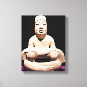 Kor-bensytt figur som innehar baby, Olmec Canvastryck