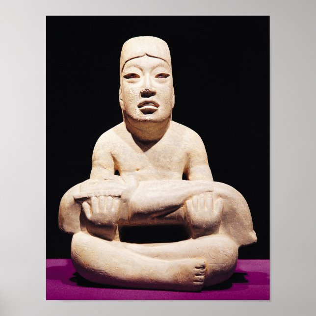 Kor-bensytt figur som innehar baby, Olmec Poster (Framsidan)