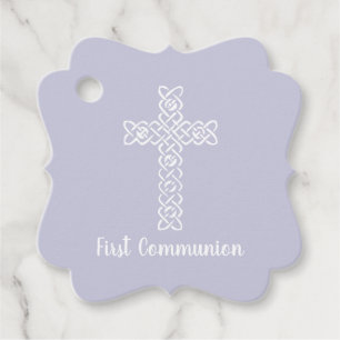 Kor Blek Lavender Communion Baptism Christening Gåvor Etiketter