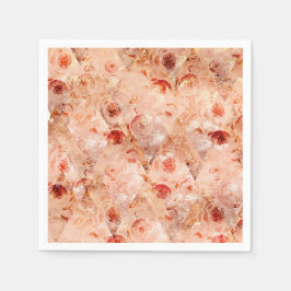 Kör blommönster. Koral bakgrund. Pappersservett