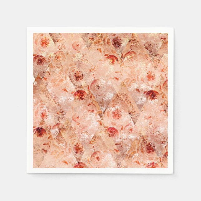 Kör blommönster. Koral bakgrund. Pappersservett (Framsidan)