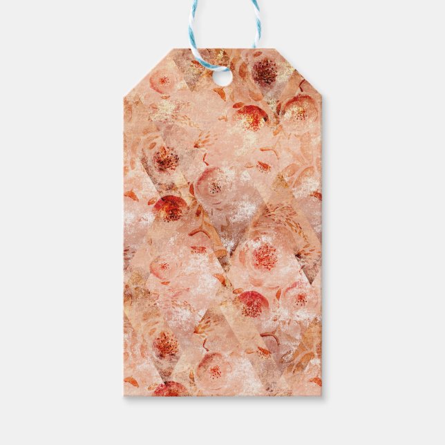 Kör blommönster. Koral bakgrund. Presentetikett (Framsidan)