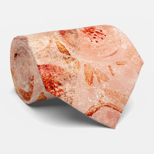 Kör blommönster. Koral bakgrund. Slips