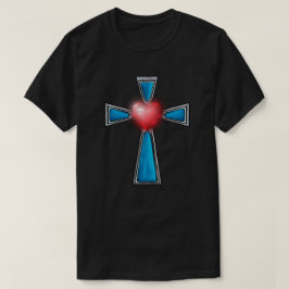 Kor Blue Stones Ruby Red Heart T Shirt