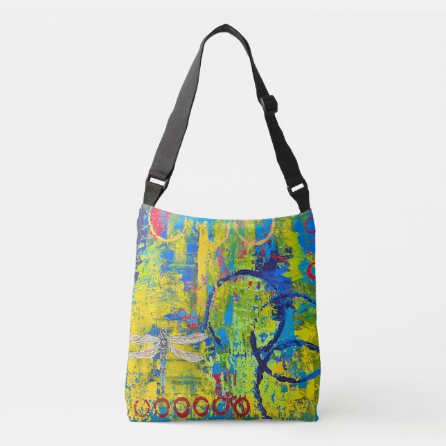 Kor Body Dragonfly Abstrakt Art Bag Axelväska (Framsida)