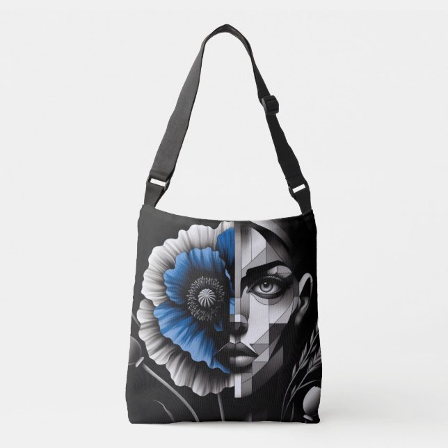 Kor-body-paket, Abstrakt, poppy, Crossbody Bag Axelväska (Framsida)