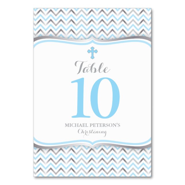 Kor Bordsnummer-Blue och Silver Bordsnummer (Framsidan)