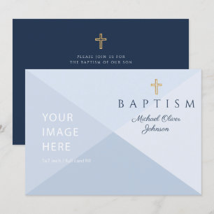 Kor Boy Baptism Anpassningsbar Image Religiösa Inbjudningar