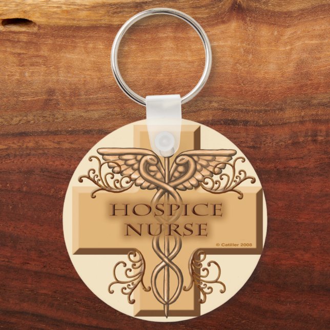Kor Caduceus Hospice Nurse Nyckelring (Framsida)