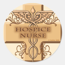 Kor Caduceus Hospice Nurse Runt Klistermärke