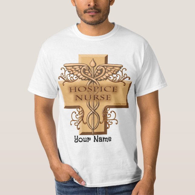Kor Caduceus Hospice Nurse T Shirt (Framsida)