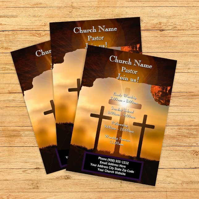 Kor Calvary Påsk, Gå med oss USA-tjänster Reklamblad (Cross Calvary Easter, Join Us Services Flyer)