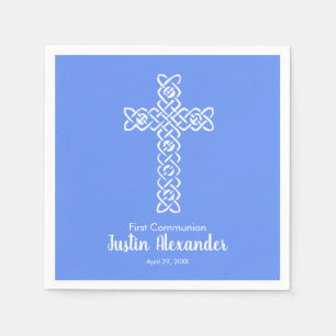 Kor   CornblommBlue Communion Baptism Christen Pappersservett