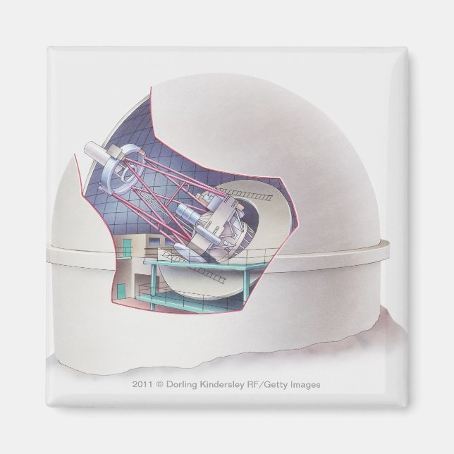 Kor-delen av teleskop i ett observationscentrum magnet (Framsidan)