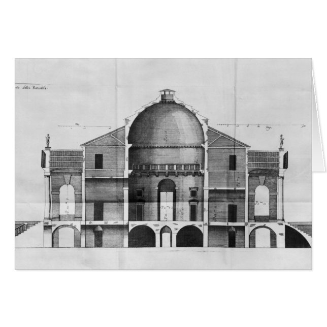 Kor-delen av Villa Rotonda nära Hälsningskort (Framsidan Horizontal)