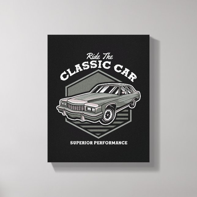 Kör Den Klassiska Bilens Prestandadesign Canvastryck (Framsida)