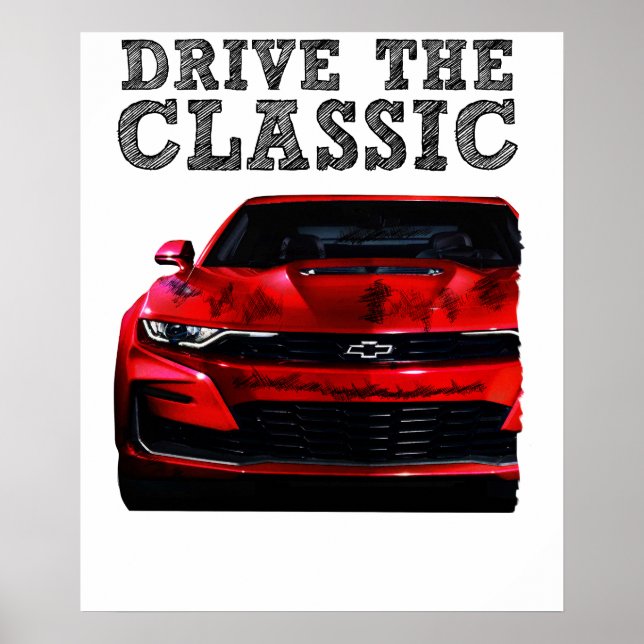 kör den klassiska Chevrolet Camaro Poster (Framsidan)