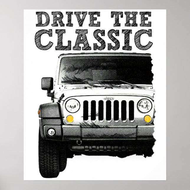 kör den klassiska jeepen poster (Framsidan)