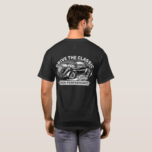 Kör den klassiska tyska veteranbilen t shirt (Hel baksida)