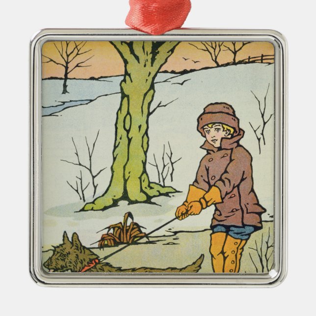 Kör den snobbiga springan, det 20th århundradet julgransprydnad metall (Framsidan)