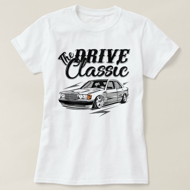 Kör det klassiska MERCEDES W201 190E T Shirt (Design framsida)