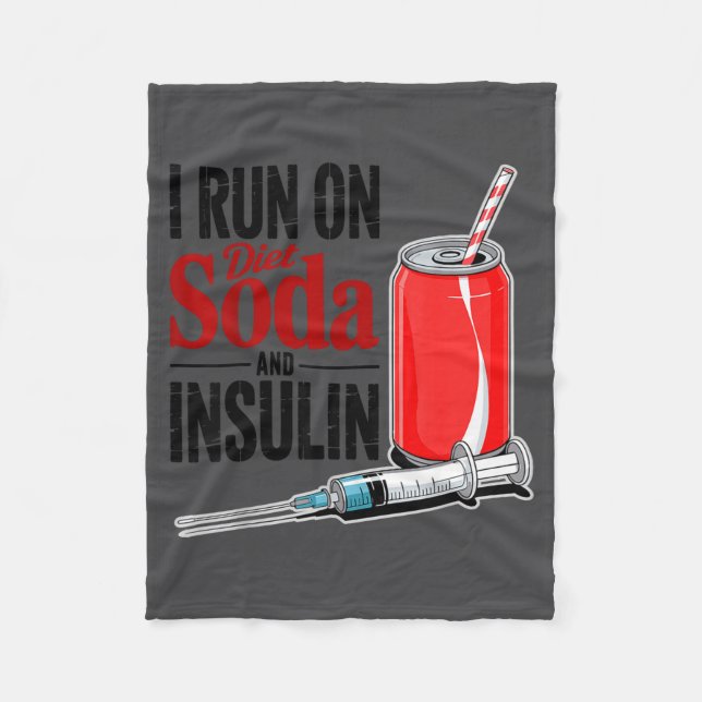 Kör Diet Sodas Insulin Diabetes Överlevande Design Fleecefilt (Framsidan)