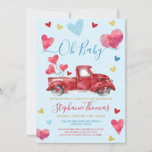 Kör efter Boy Valentine Baby Shower med hjärtan