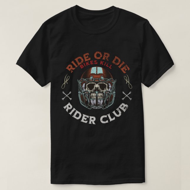 kör eller dö ryttarklubb design  t shirt (Design framsida)